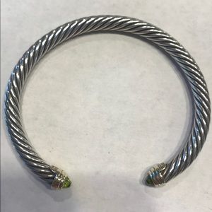 David Yurman Cable Bracelet with Peridot & Gold